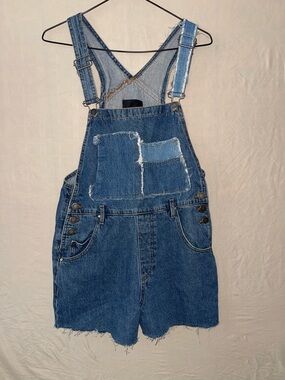 14. Zara Blue Denim Short Overalls